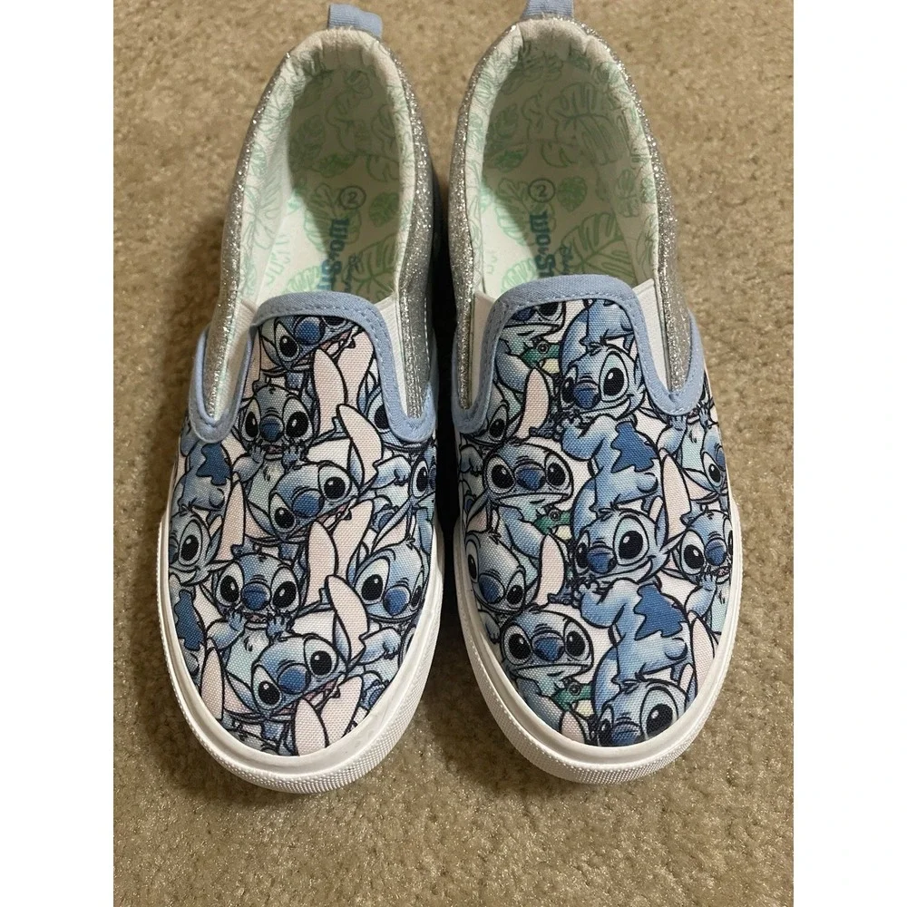 Disney GroundUp Little Kid  Lilo & Stitch Slip-On Sneaker Shoe w/ Glitter Size 2